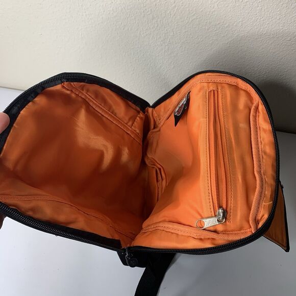 Harley Davidson Orange Black Small Backpack Bag Magnetic & Zip Fairchild Sports - Picture 4 of 7